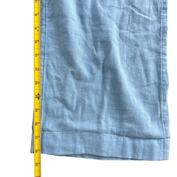 Abercrombie & Fitch Blue Linen Wide Leg High Rise Drawstring Linen Pants Small - Picture 9 of 9